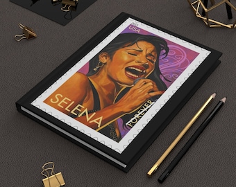 Selena Stamp Art Journal: Lined Hardcover Notebook