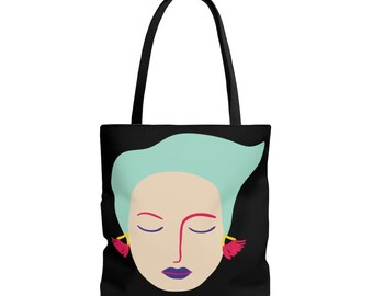 Abstract Face Tote Bag, tween girl gifts. sustainable gifts, Gift for Mom