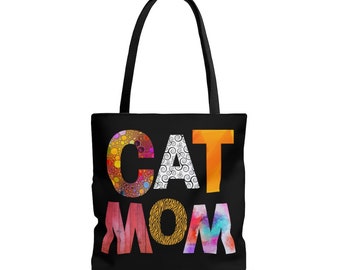 Cat Mom, Designer Tote Bag, Mommy gifts