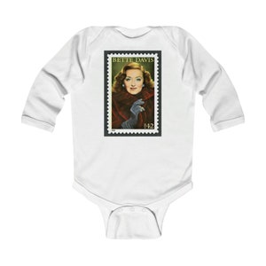 Bette Davis Baby Bodysuit: Soft Cotton Long Sleeve Infant Onesie