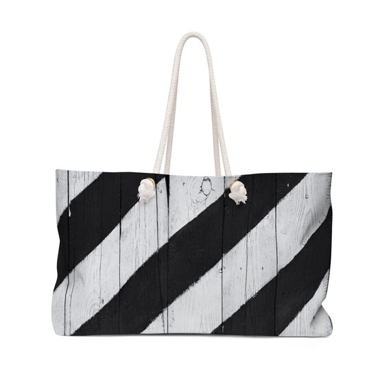 OMOM Black Striped Tote Bag