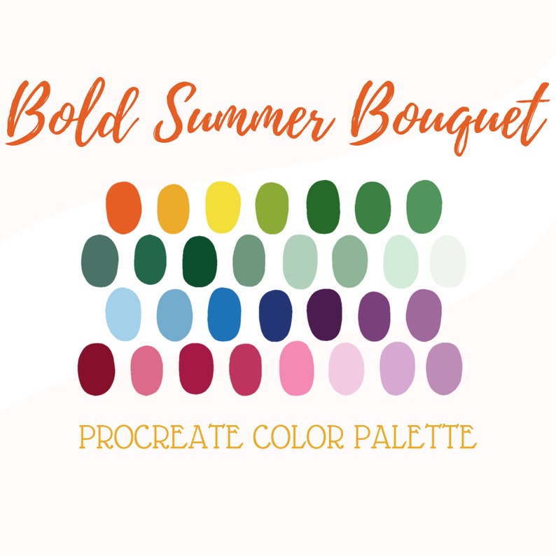 Procreate Color Palette  Bold Summer Bouquet image 1