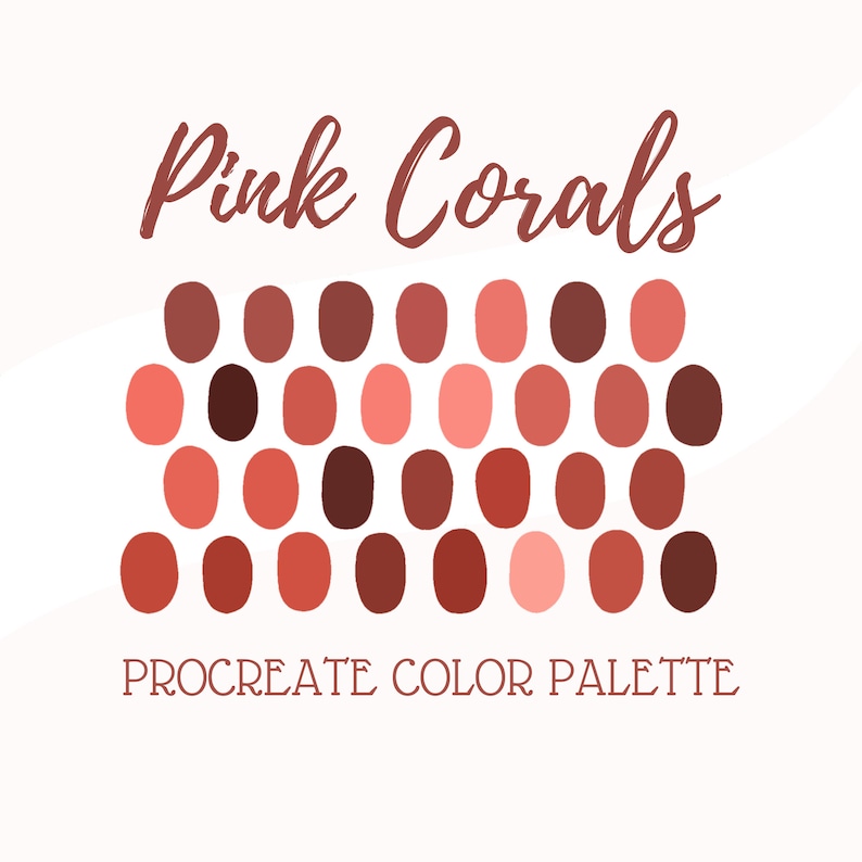 Procreate Color Palette Pink Corals Etsy