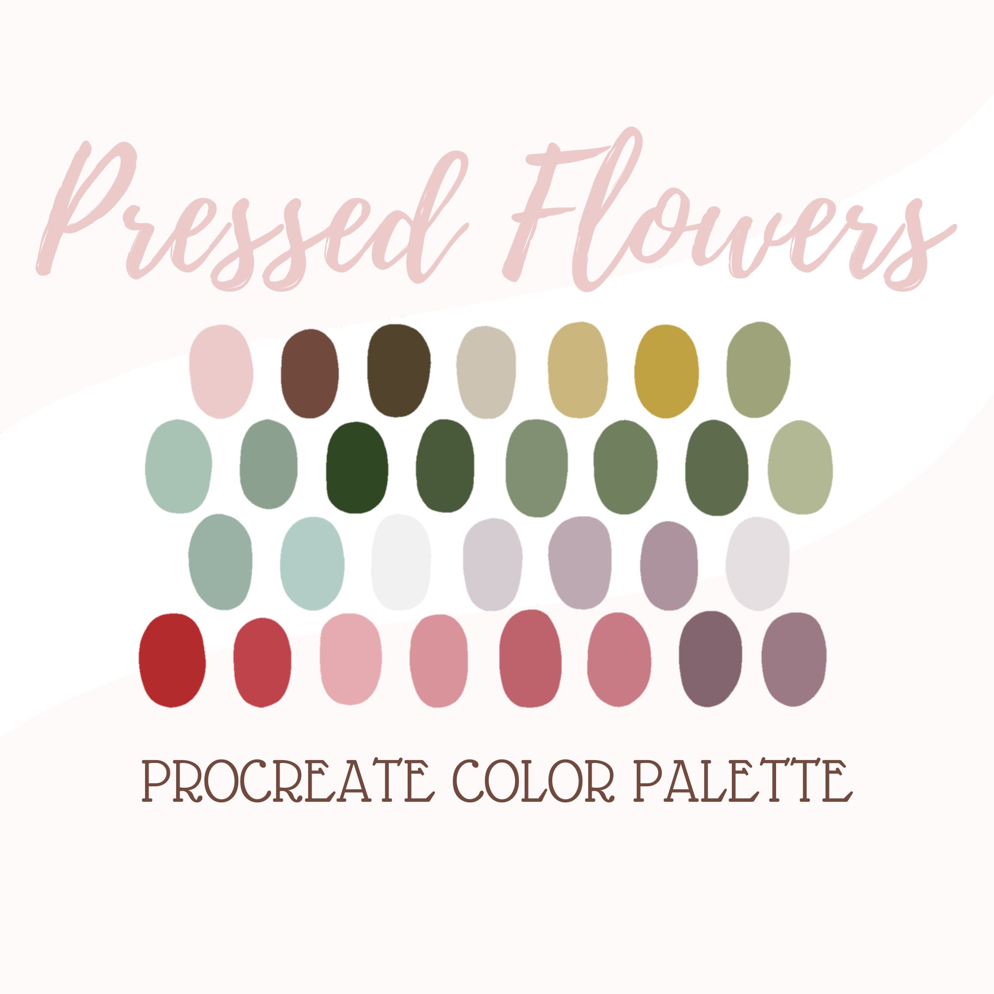 Color Swatches Colors for Procreate on iPad Flower Petals 30 Colors ...