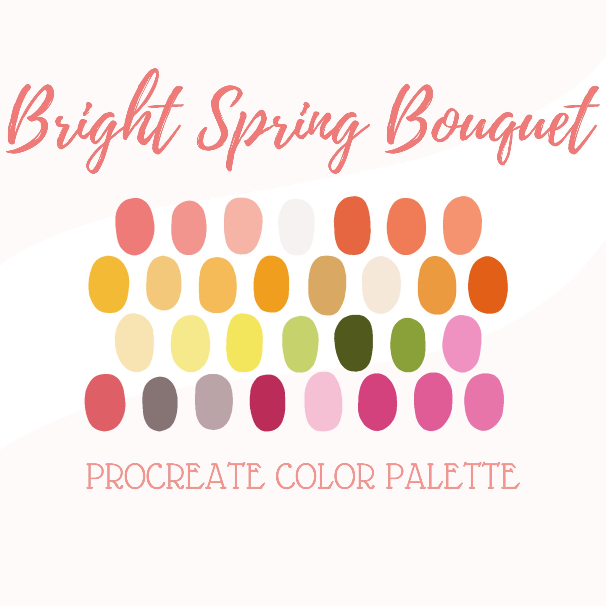 Pro Create Spring Color Palette Procreate Color Palette - Bright Spring Bouquet - Etsy