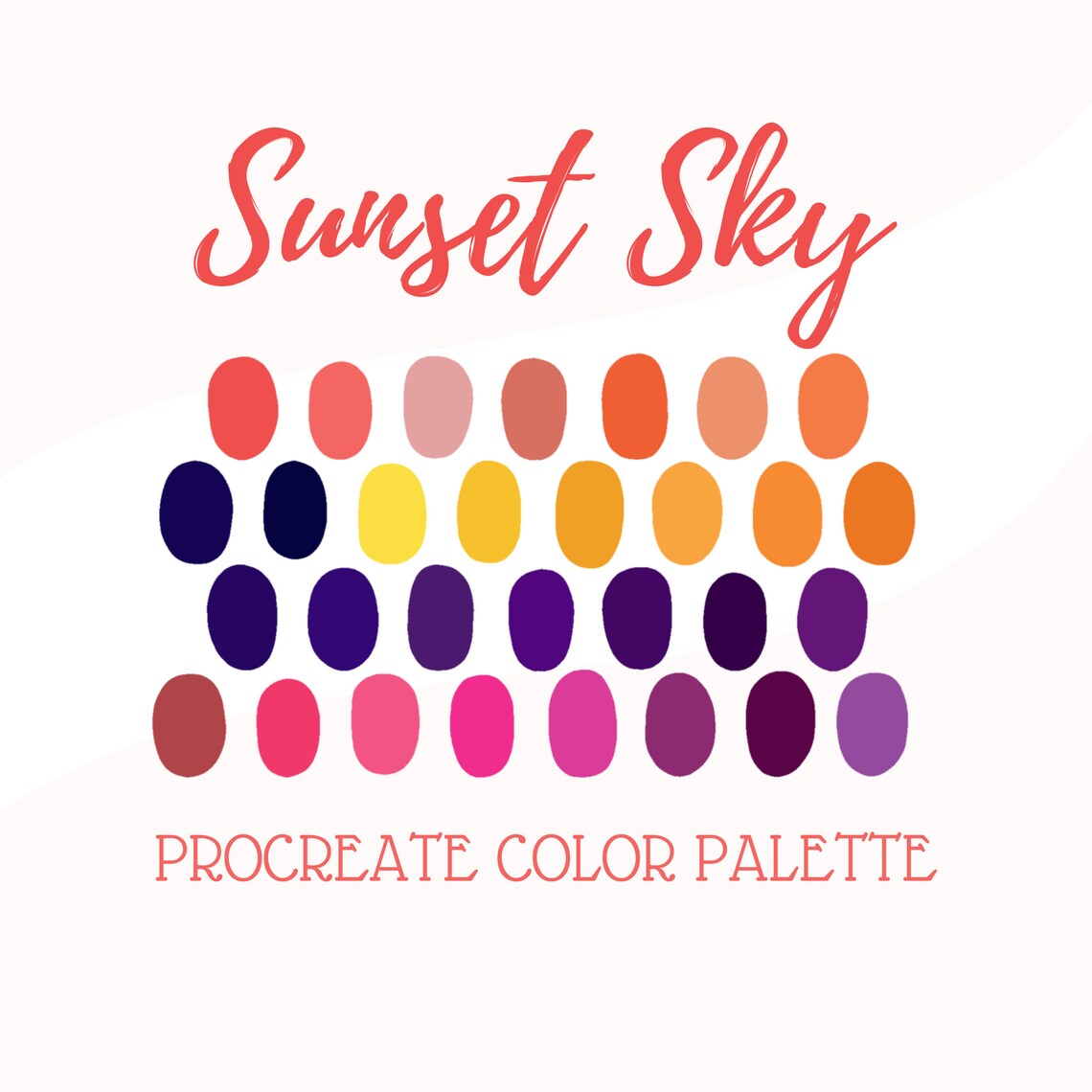 Procreate Color Palette Sunset Sky - Etsy
