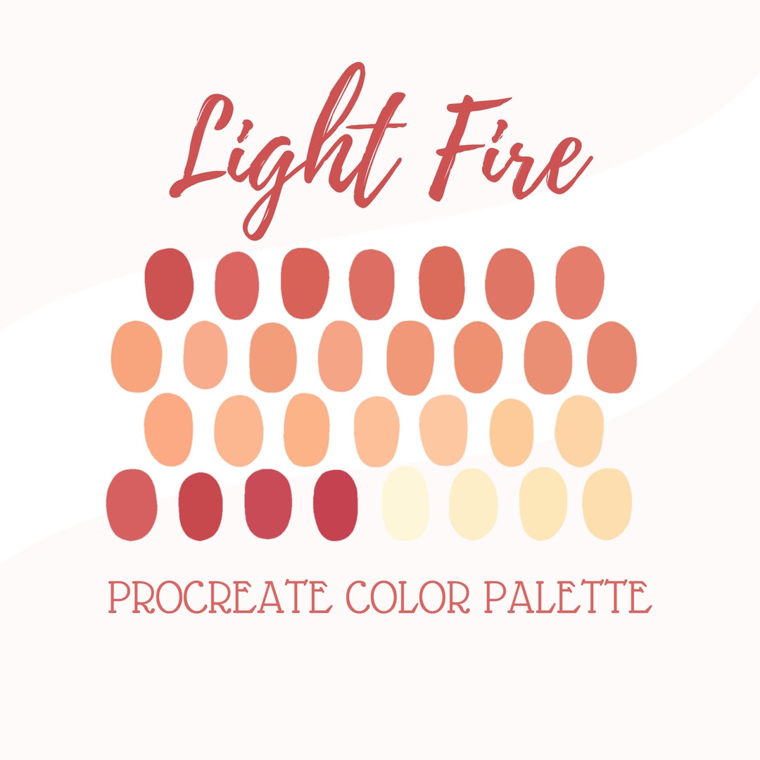 Procreate Color Palette Light Fire Etsy