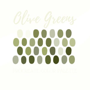 Procreate Color Palette - Olive Greens