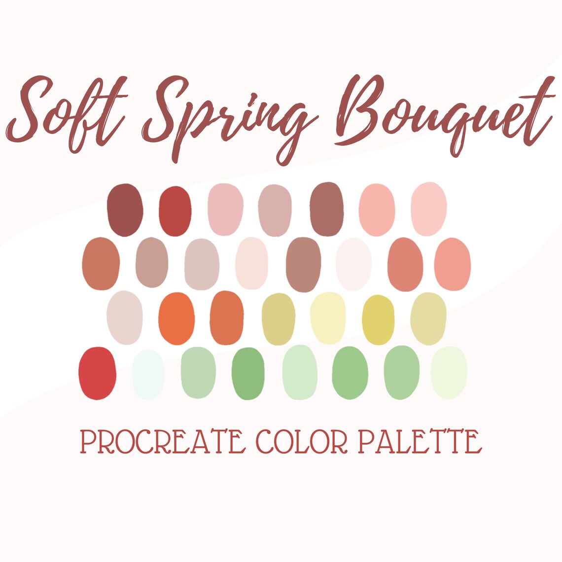 Pro Create Spring Color Palette Procreate Color Palette - Soft Spring Bouquet - Etsy