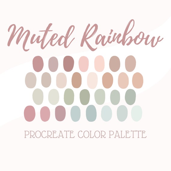 Procreate Color Palette Muted Rainbow Digital Color | Etsy