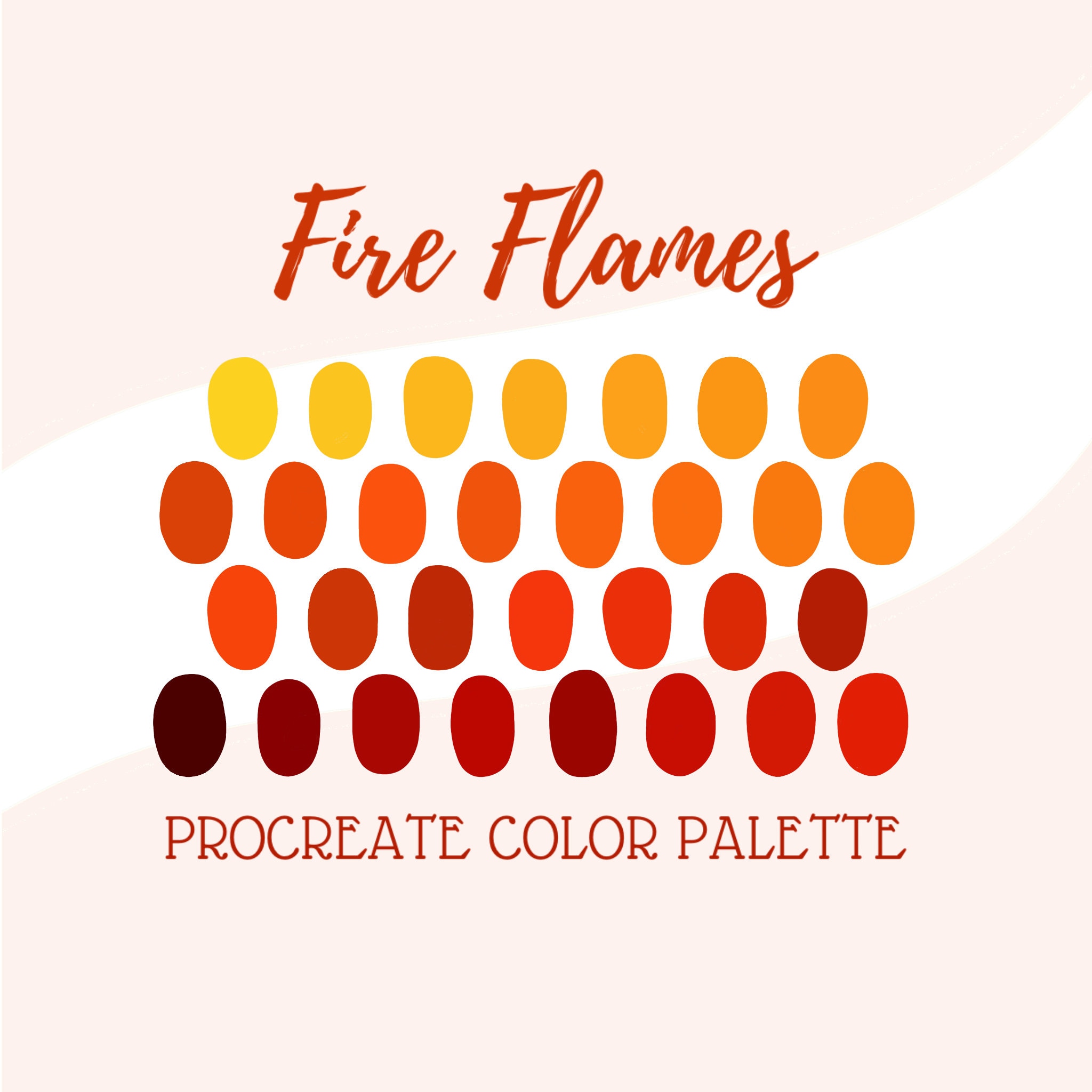 Procreate Color Palette Fire Flames Etsy