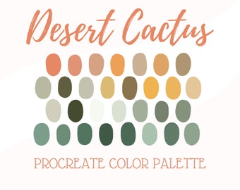 Desert Sky Cactus Color Palette for Procreate Color Swatches - Etsy