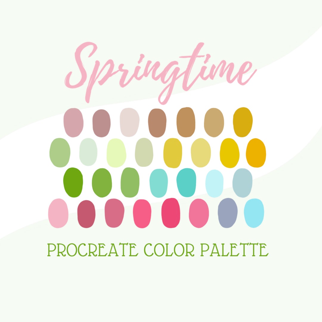 Pro Create Spring Color Palette Procreate Color Palette - Springtime - Etsy