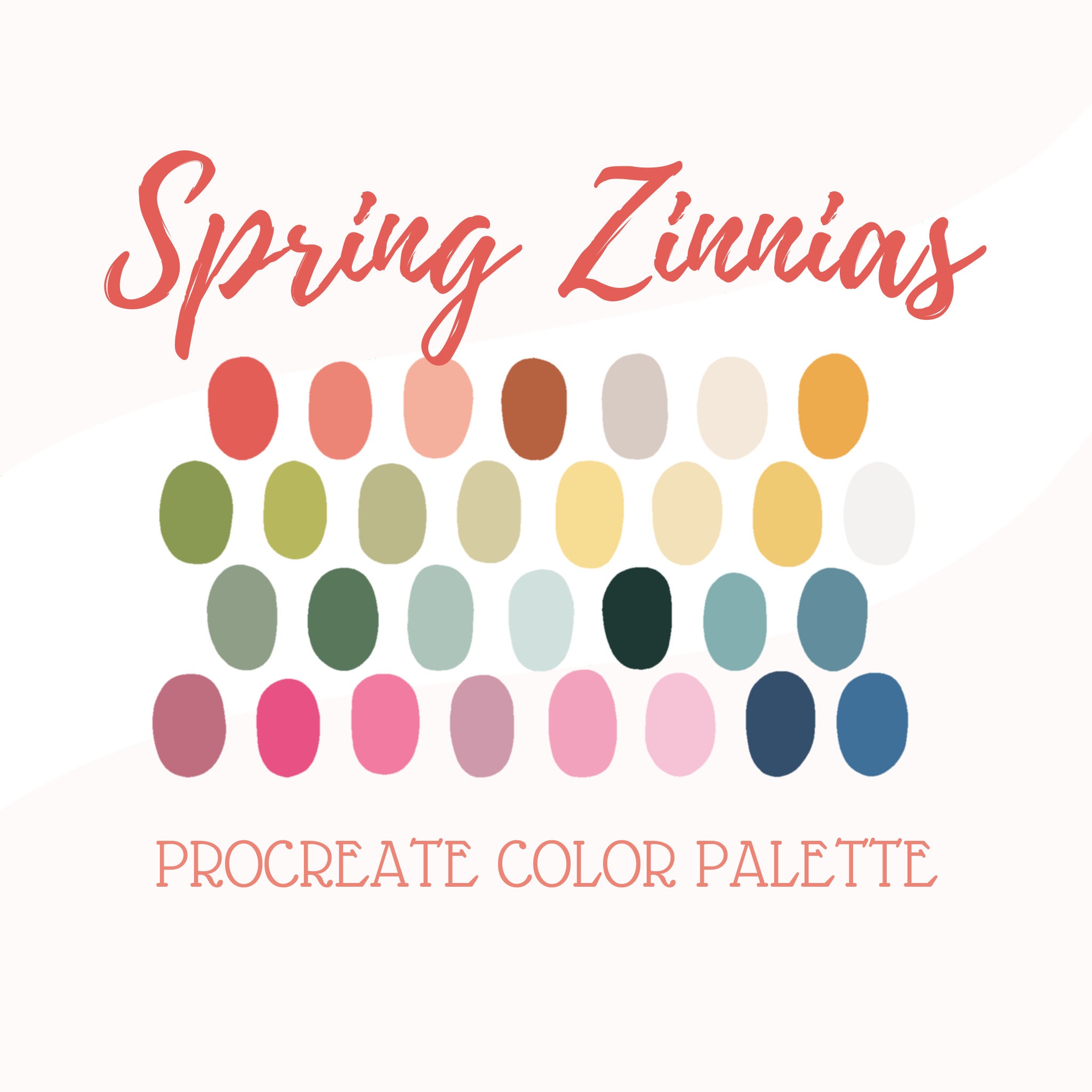 Spring Color Zinnia Procreate Color Palette - Spring Zinnias - Etsy