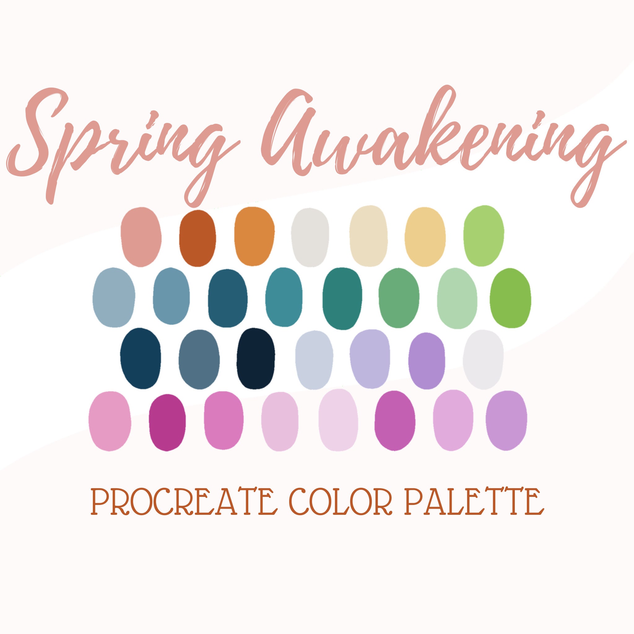 Pro Create Spring Color Palette Procreate Color Palette - Spring Awakening - Etsy