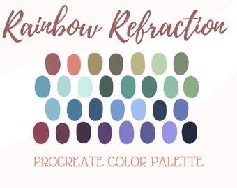 Procreate Color Palette and Hex Code Color Palette Rainbow Bright - Etsy