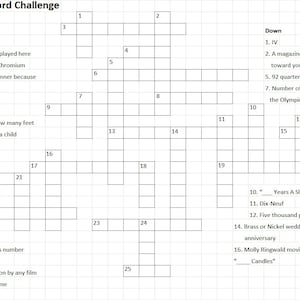 325 Crossword Puzzle Savings Challege