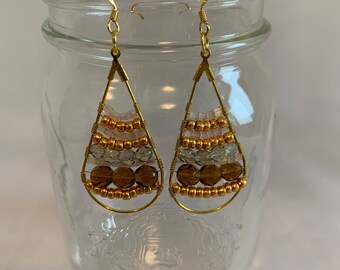 Dangle earring, Drop earring, Beaded earring, Boho dangle earring, Bohemian drop earring, Boho beaded earring,