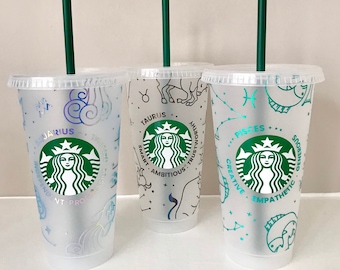 Starbucks Cold Cup UK Personalised Zodiac Horoscope Star Etsy UK