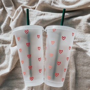 Starbucks cold cup UK plain cold cup Wife present idea coffee mug vinyl tumbler straw daughter best friend sister gifts for her image 3