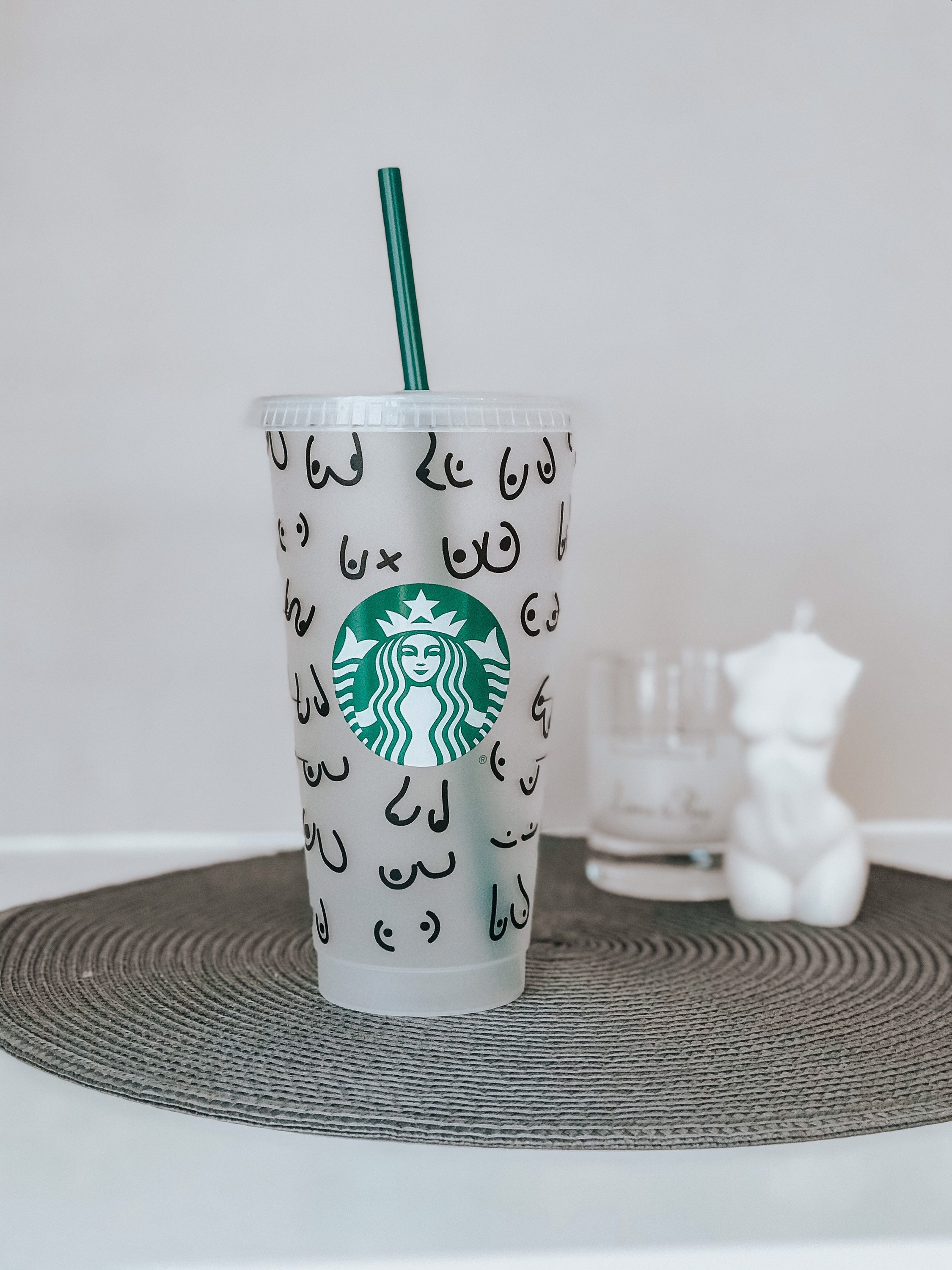 Starbucks Cold Cup UK Valentines Day Personalised Boobies 