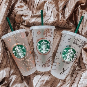 Starbucks Cold Cup UK | Personalised | Horoscope | Star Sign | Constellations | Birthday | Best Friend | Surprise Gift | Present for wife