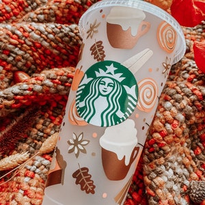 Pumpkin spice latte Starbucks cup UK | personalised Mothers Day Autumn | decal tumbler and straw | gift | present | best friend | halloween