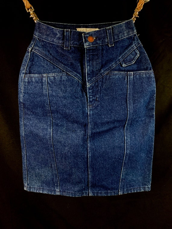 Vintage 80's Denim Pencil Skirt