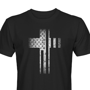 Patriotic Cross Flag Shirt | Mens and Womens sizes | Christian T-shirt | American Flag Shirt | USA Flag Tee | Faith Shirt | Stand Flag