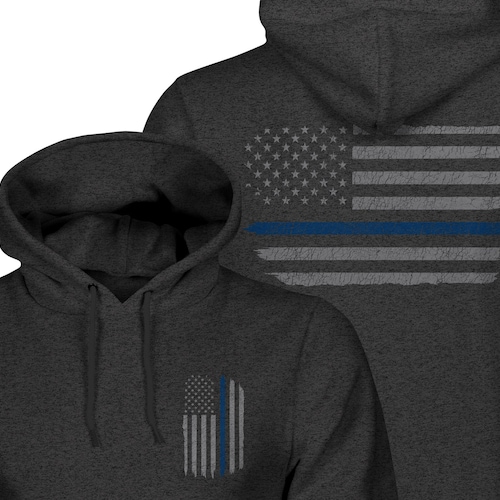 Thin Blue Line Flag Hoodie Red Line Flag Hoodie Support Etsy