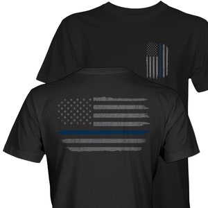 Thin Blue Line Flag Shirt | Red Line Flag Shirt | Pro Police Shirt | Support Firefighters Flag T Shirt| US Flag Shirt | USA Shirt
