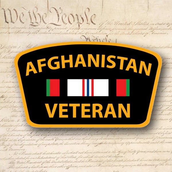 Afghanistan Veteran Ribbon Colors Sticker 5" Wide Patriotic Military Patriotic USA Decal