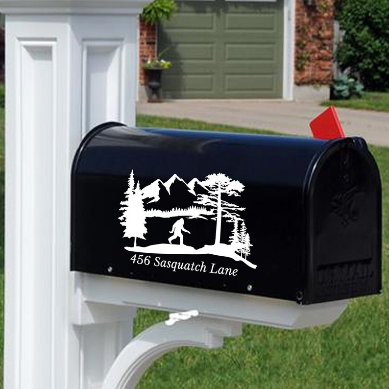 Mountain Bigfoot Mailbox Decal Custom Address Decal Wildlife Etsy