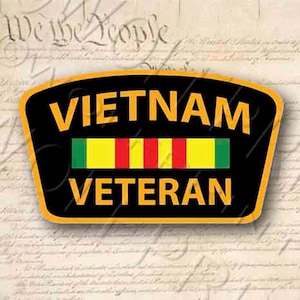 Vietnam Veteran Ribbon Colors Sticker 5" Wide - Decal Patriotic Military Patriotic USA
