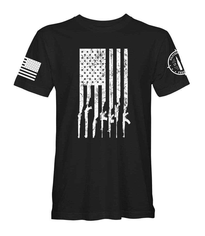 Gun Flag T-shirt Distressed American Flag Shirt 2nd | Etsy