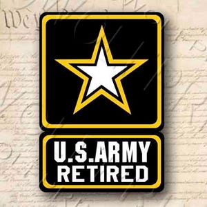 Army Retired Sticker 5&quot; Tall US Army Military Waterproof Sticker Decal Vinyl USA