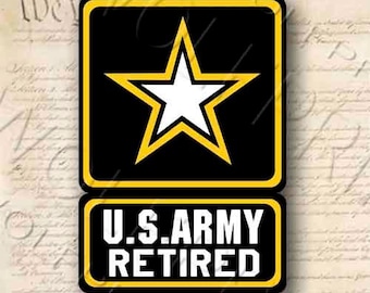 Army Retired Sticker 5" Tall US Army Military Waterproof Sticker Decal Vinyl USA