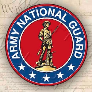 Army National Guard 4&quot; Round Sticker USA Army Military Patriotic Decal