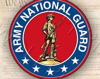 Army National Guard 4" Round Sticker USA Army Military Patriotic Decal