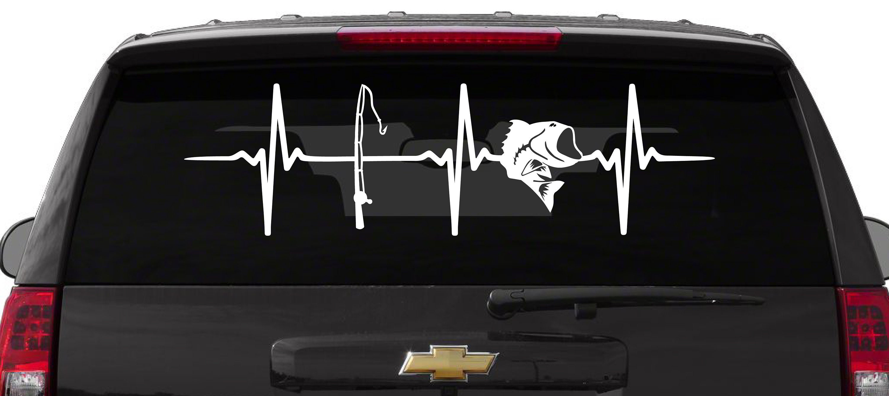 Download Fishing Heartbeat Decal Fishing Heart Monitor Decal | Etsy