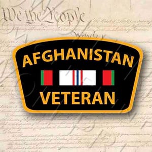 Afghanistan Veteran Ribbon Colors Sticker 5" Wide Patriotic Military Patriotic USA Decal