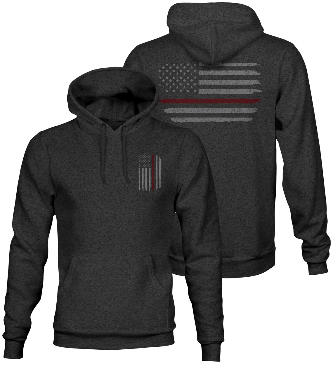 Thin Blue Line Flag Hoodie Red Line Flag Hoodie Support Etsy