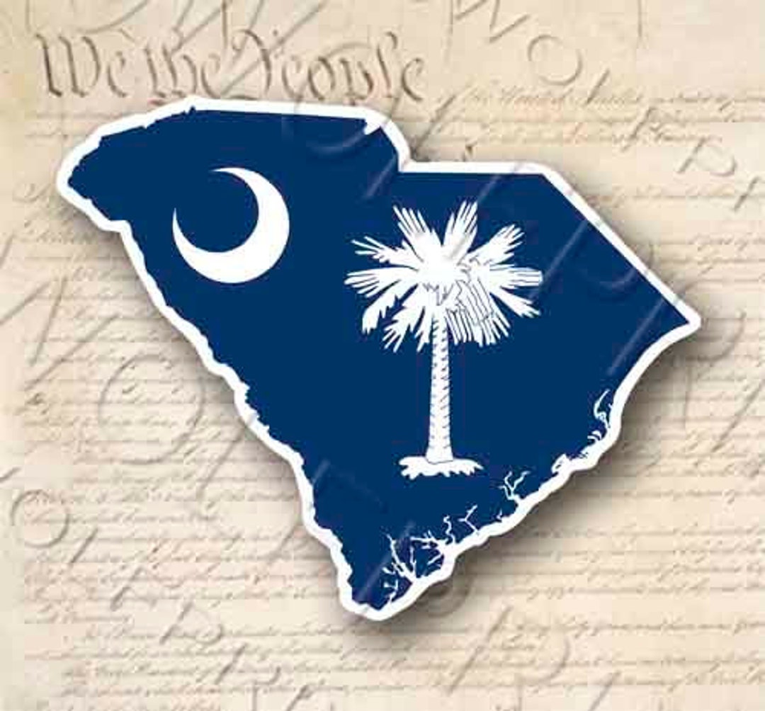 Palmetto Moon South Carolina Flag Sticker 5" Wide Sticker Decal - Etsy