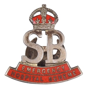 Insignia de broche de esmalte de camillero del programa de emergencias del hospital de la Segunda Guerra Mundial