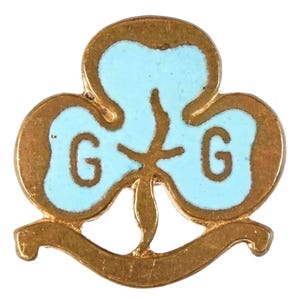 Vintage Old Girl Guides Rangers Trefoil Promise Enamel Brooch Badge