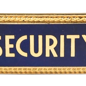 Vintage Security Guard Workers Gilt Enamel Uniform Cap Badge