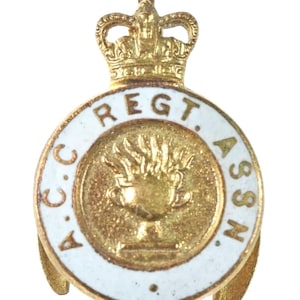 Insignia de solapa esmaltada vintage de la Asociación Regimental del Cuerpo de Catering del Ejército (ACC)