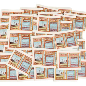 Collection Job Lot 50 Redford & Co 1920/30&#39;s All&#39;s Well 10 Cigarette Packet Labels