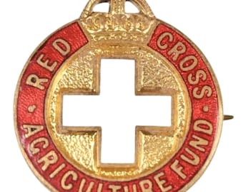 Zweiter Weltkrieg Heimatfront Rotes Kreuz Landwirtschaftsfond Emaille Brosche Abzeichen
