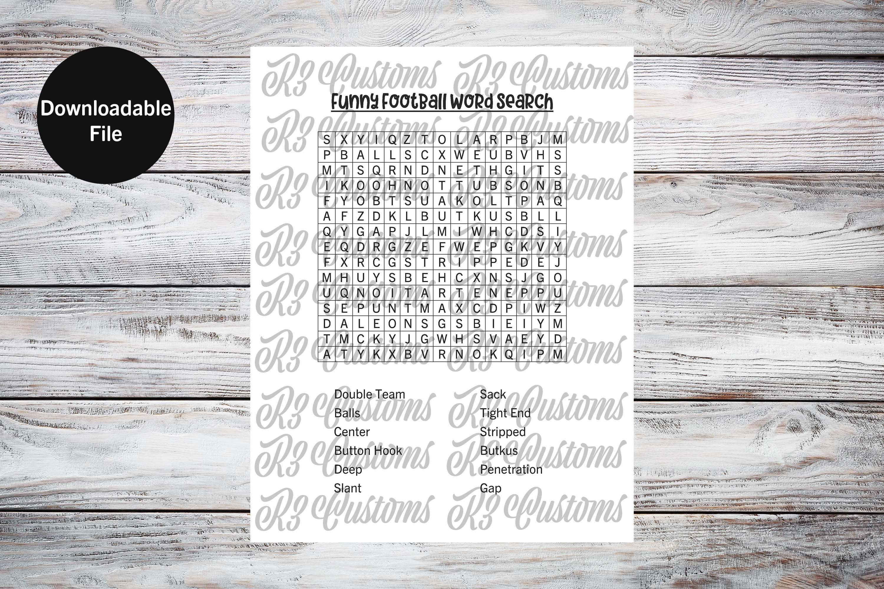 funny football word search printable activity downloadable etsy new zealand